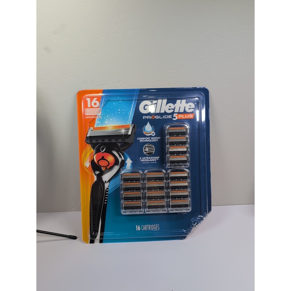 New Gillette ProGlide 5 Plus Razor Cartridges Men's 5-Blade Refills 16 Pack